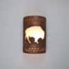 12" Wall Light-Buffalo w/Rope Border-Open Top Half Round-Antique Copper-Indoor-Outdoor - Image 2