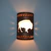 12" Wall Light-Buffalo w/Rope Border-Open Top Half Round-Antique Copper-Indoor-Outdoor - Image 3