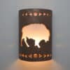 12" Wall Light-Buffalo w/Arrows border-Open Top Half Round-Antique Copper-Indoor-Outdoor