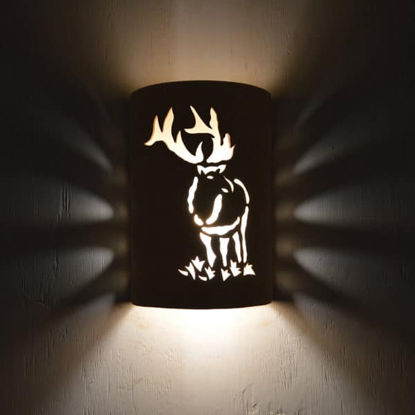 12" Wall Light-Elk-Open Top Half Round-Tan Tone-Indoor-Outdoor - Image 3