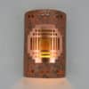 12" Wall Light-Mission Cover w/Single Window Borders-Open Top Half Round-Copper Brick-Amber Mica-Indoor-Outdoor - Image 2