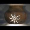 Native Pot Wall Light-Ancient Sun-Open Top Half Round-Sandstone-Indoor-Outdoor - Image 2