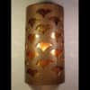 14" Wall Light-Ginkgo-Open Top Half Round-Antique Bronze-Amber Mica-Indoor-Outdoor