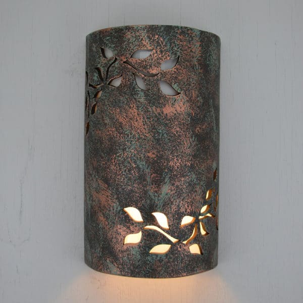 14" Wall Light-Ivy-Closed Top (Dark Sky) Half Round-Copper Moss Agate-Indoor-Outdoor - Image 2