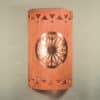 14" Wall Light-Dreamcatcher Copper Cover w/Tribal Drum-Open Top Half Round- Clay Wash- Silver Mica-Indoor-Outdoor