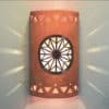 14" Wall Light-Dreamcatcher Copper Cover w/Tribal Drum-Open Top Half Round- Clay Wash- Silver Mica-Indoor-Outdoor - Image 2
