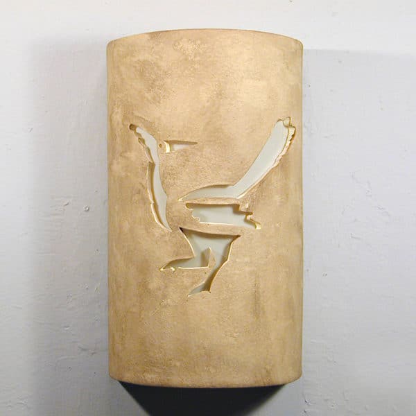 14" Wall Light-Roadrunner-Open Top Half Round-Parchment-Indoor-Outdoor