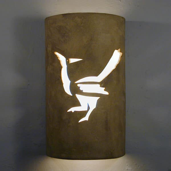 14" Wall Light-Roadrunner-Open Top Half Round-Parchment-Indoor-Outdoor - Image 2