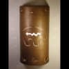 14" Wall Light-Spirit Bear w/Bear Paw Border-Open Top Half Round-Antique Copper-Indoor-Outdoor