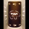 14" Wall Light-Spirit Bear w/Bear Paw Border-Open Top Half Round-Antique Copper-Indoor-Outdoor - Image 2