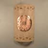 14" Wall Light-Dreamcatcher Copper Cover w/Tribal Drum Border-Open Top Half Round-Taupe Wash-Silver Mica-Indoor-Outdoor