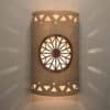 14" Wall Light-Dreamcatcher Copper Cover w/Tribal Drum Border-Open Top Half Round-Taupe Wash-Silver Mica-Indoor-Outdoor - Image 2