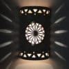14" Wall Light-Dreamcatcher Copper Cover w/Tribal Drum Border-Open Top Half Round-Taupe Wash-Silver Mica-Indoor-Outdoor - Image 3