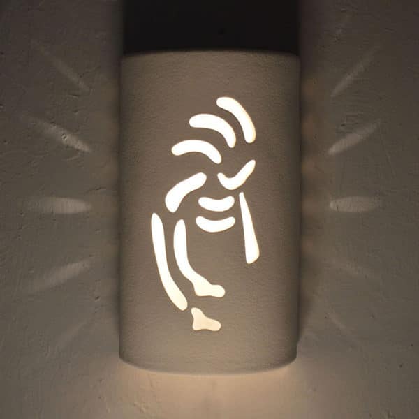 14" Wall Light-Kokopelli-Closed Top (Dark Sky) Half Round-White-Indoor-Outdoor - Image 2