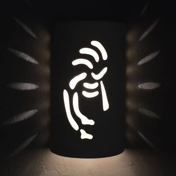 14" Wall Light-Kokopelli-Closed Top (Dark Sky) Half Round-White-Indoor-Outdoor - Image 3