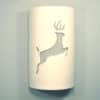 14" Wall Light-Leaping Deer-Open Top Half Round-White-Indoor-Outdoor