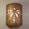 9" Wall Light-Dragonfly-Open Top Half Round-Antique Bronze-Indoor-Outdoor