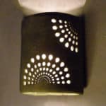 9" Wall Light-Mums-Open Top Half Round-Moss Wash-Indoor-Outdoor - Image 2