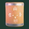 9" Wall Light-Sunface (3 pt)-Open Top Half Round-Terracotta-Stainless Steel Bands-Indoor-Outdoor