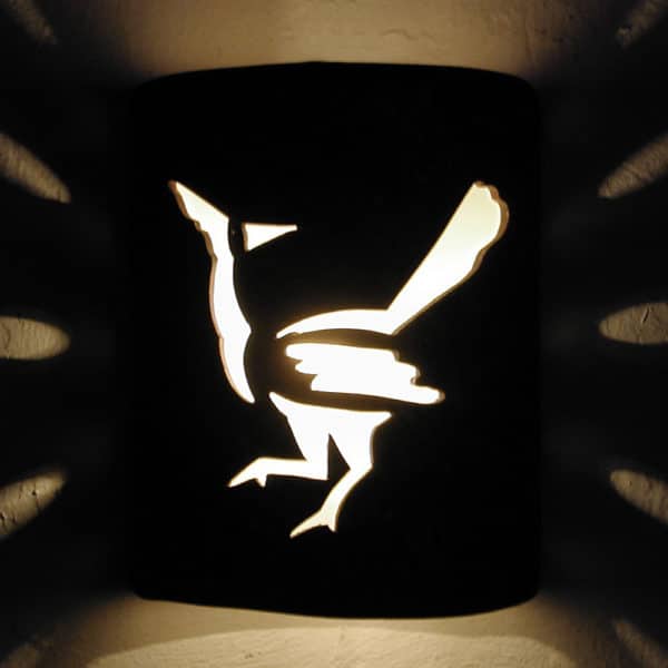 9" Wall Light-Roadrunner-Open Top Half Round-Brown Mica-Indoor-Outdoor - Image 2