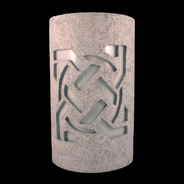 14" Wall Light-Celtic Circle-Open Top Half Round-Gray Tone-Indoor-Outdoor