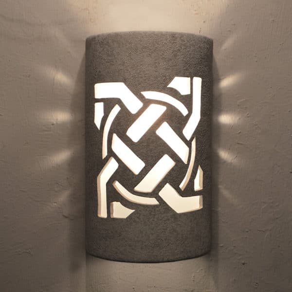 14" Wall Light-Celtic Circle-Open Top Half Round-Gray Tone-Indoor-Outdoor - Image 2