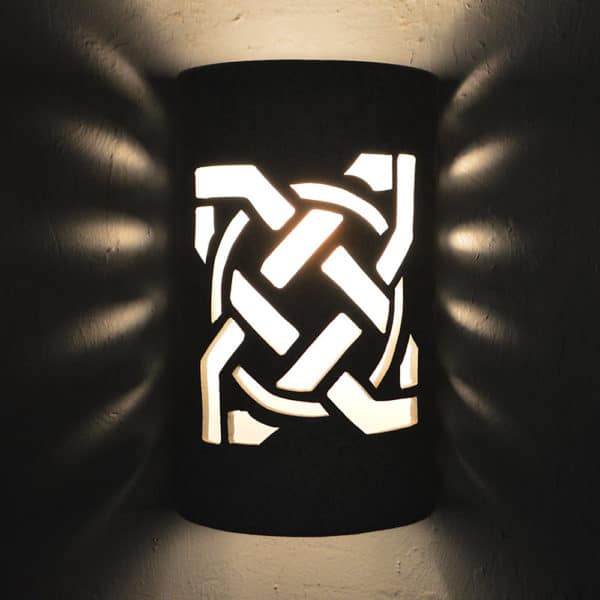 14" Wall Light-Celtic Circle-Open Top Half Round-Gray Tone-Indoor-Outdoor - Image 3