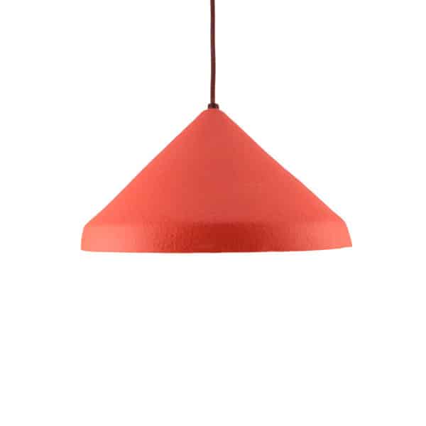 12" Cone Pendant-Architectural-Asian Red-Indoor-White Cord - Image 2