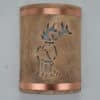 10" Wall Light-Center Elk-Low Profile-Closed Top Half Round-Raw Copper Bands-Dark Earth Wash-Indoor-Outdoor