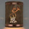 10" Wall Light-Center Elk-Low Profile-Closed Top Half Round-Raw Copper Bands-Dark Earth Wash-Indoor-Outdoor - Image 2