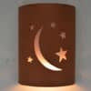 10" Wall Light-Moon and Stars-Low Profile-Open Top Half Round-Terracotta Mica-Indoor-Outdoor - Image 2