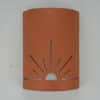 10" Wall Light-Sunrise-Low Profile-Open Top Half Round-Terracotta Mica-Indoor-Outdoor