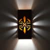 14" Wall Light-Dagger-Low Profile Rectangle-Open Top Half Round-Copper Brick-Amber Mica-Indoor-Outdoor - Image 3