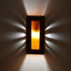 14" Wall Light-Picture Window-Low Profile Rectangle-Open Top Half Round-Antique Copper-Amber Mica-Indoor-Outdoor - Image 3