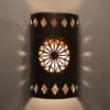 14" Wall Light-Dreamcatcher Copper Cover-Diamonds Borders-Open Top Half Round-Anodized Bronze-Silver Mica-Indoor-Outdoor