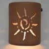9" Wall Light-Ancient Sun-Open Top Half Round-Brown Mica-Dusk Till Dawn Sensor-Indoor-Outdoor - Image 2