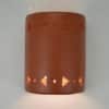 9" Wall Light-Sandia Band Borders-Open Top Half Round-Terracotta-Indoor-Outdoor - Image 2