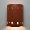 9" Wall Light-Sandia Band Borders-Open Top Half Round-Terracotta-Indoor-Outdoor - Image 3