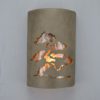 12" Wall Light-Bonsai-Open Top Half Round-Silver Mica-Taupe Haze-Indoor-Outdoor - Image 2