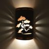 14" Wall Light-Bonsai-Open Top Half Round-Silver Mica-Brushed and Sealed Copper Bands-Lush Moss-Indoor-Outdoor - Image 3
