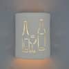 9" Wall Light-Vino-Open Top Half Round-Bisque-Indoor-Outdoor