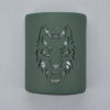 9" Wall Light-Wolf-Open Top Half Round-Tin Roof Green-Indoor-Outdoor
