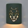 9" Wall Light-Wolf-Open Top Half Round-Tin Roof Green-Indoor-Outdoor - Image 2