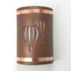 12" Wall Light-Twin Balloon-Low Profile ADA Closed Top (Dark Sky) Half Round-Antique Copper-Raw Copper Bands-Indoor-Outdoor