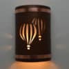 12" Wall Light-Twin Balloon-Low Profile ADA Closed Top (Dark Sky) Half Round-Antique Copper-Raw Copper Bands-Indoor-Outdoor - Image 2