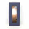 14" Wall Sconce-Picture Window-Low Profile ADA Rectangle-Navy Blue-Silver Mica-Indoor-Outdoor-Open Top