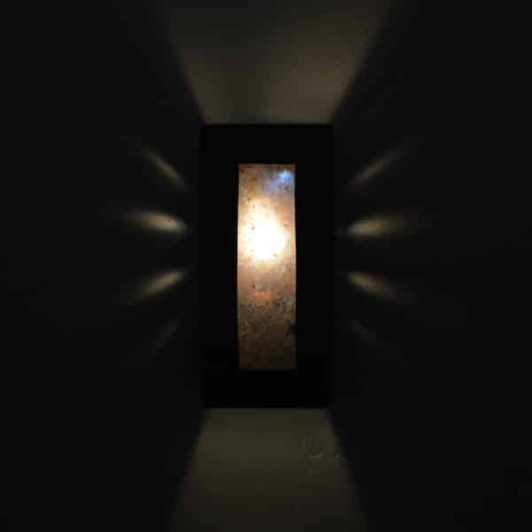 14" Wall Sconce-Picture Window-Low Profile ADA Rectangle-Navy Blue-Silver Mica-Indoor-Outdoor-Open Top - Image 3