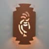 12" Wall Light-Kokopelli-Zig Zag Handcut-Terracotta-Indoor-Outdoor - Image 2