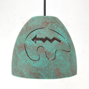6" Pot Pendant Light- Spirit Bear-Southwest-Raw Turquoise -Indoor