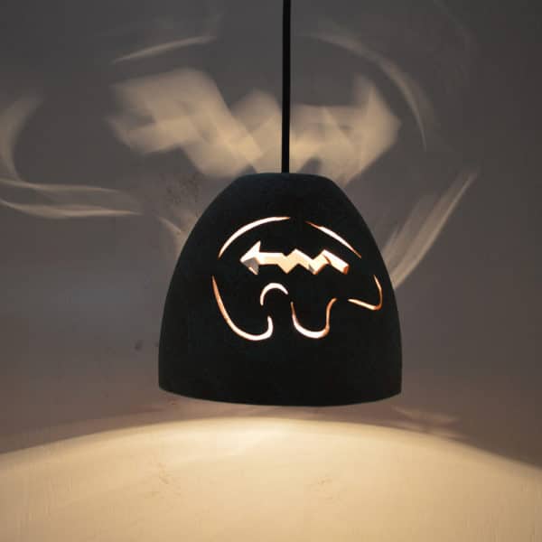 6" Pot Pendant Light- Spirit Bear-Southwest-Raw Turquoise -Indoor - Image 2